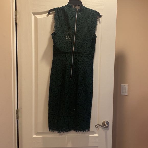 Bardot Lace Panel Dress in Forest - Picture 3 of 3